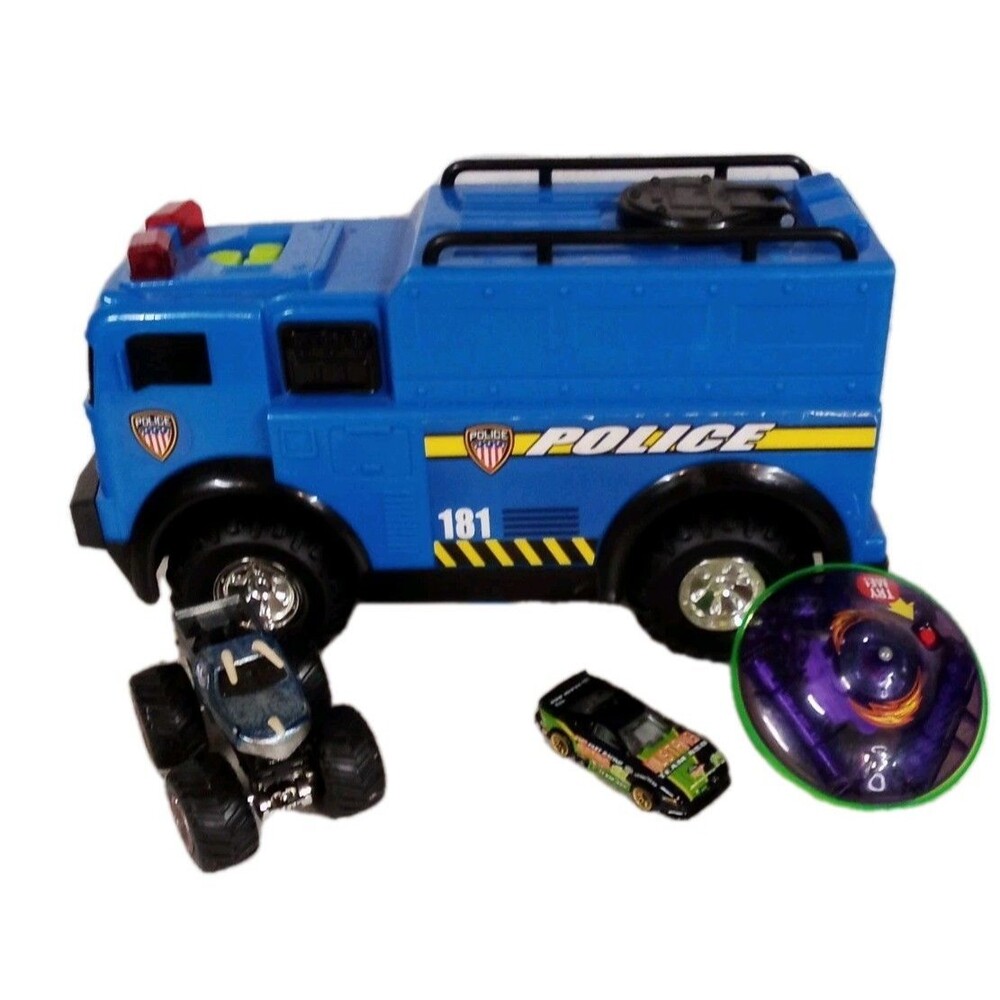 Toy Lot/Police Truck / Jurassic World Truck / Hot‎ Wheel Mustang/Spinner